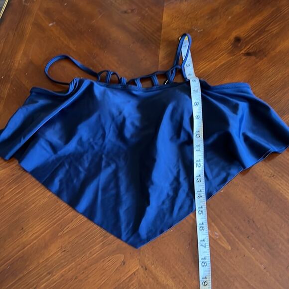 SHEIN Size L 2pc Bikini Swimsuit Tiered Top Tropical Print Bottom - Picture 5 of 8